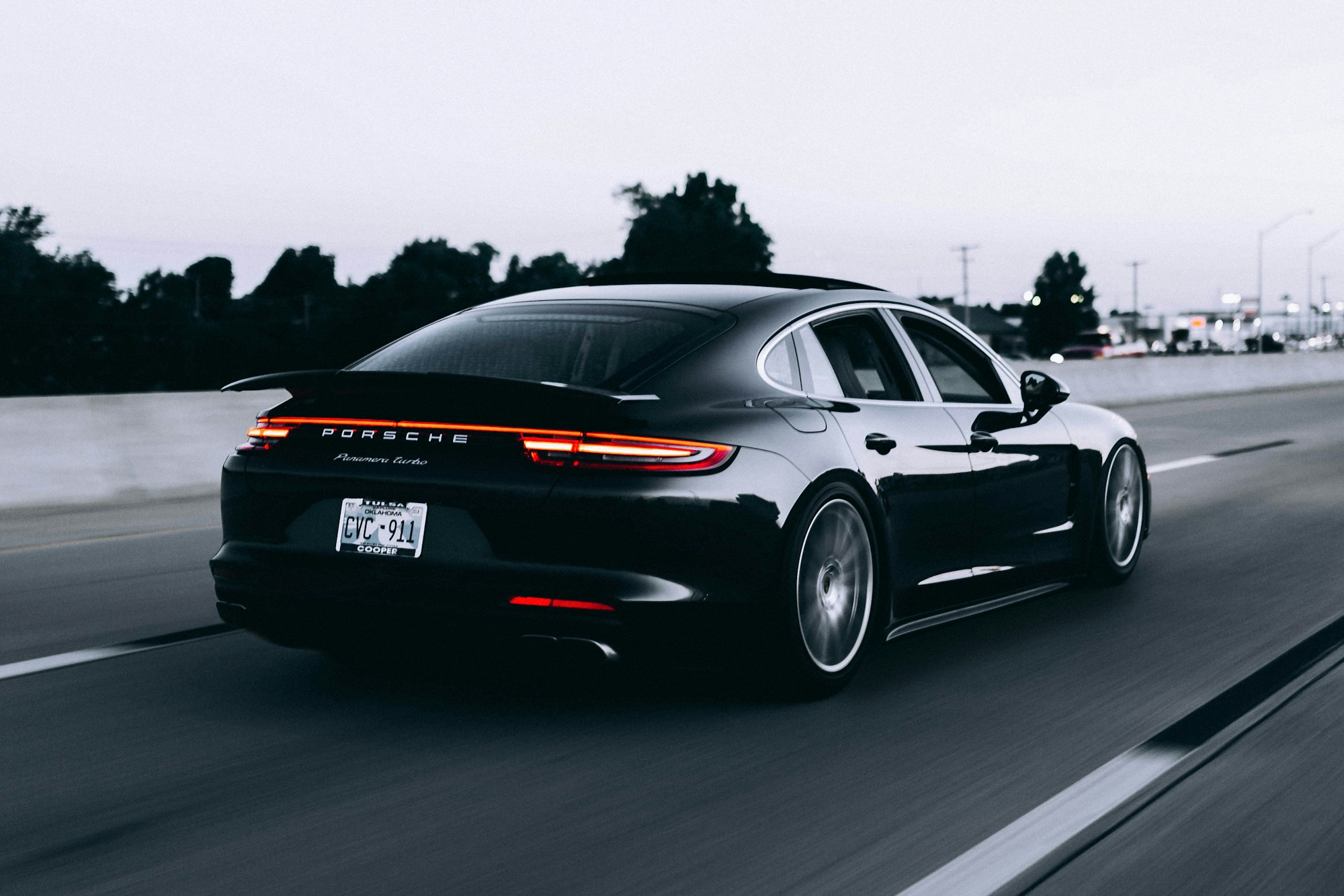 Dark premium sports car with tinted glass
